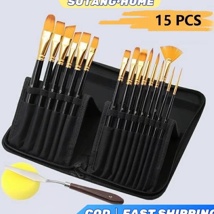 

Sutang18 In 1 Art Brush Set 15Pcs Alat Kuas Lukis Lengkap Xing Knife Berkualitas