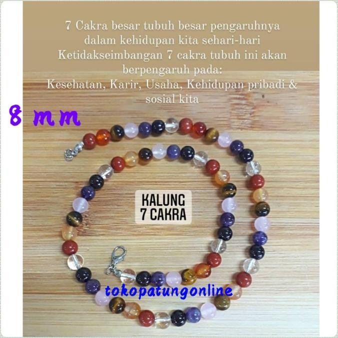 

Ready Kalung Batu 7 Cakra 8Mm