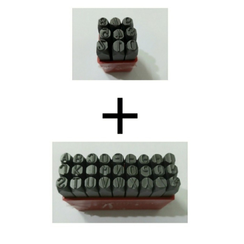 1 Set Alat Ketok Pon Huruf + Angka Nomor ( Angka + Huruf ) 6 mm mili