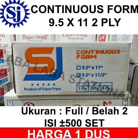 

BEBAS ONGKIR - KERTAS CONTINUOUS FORM 2 PLY 9.5 X 11 SJ PAPER PRINT A4 / RANGKAP