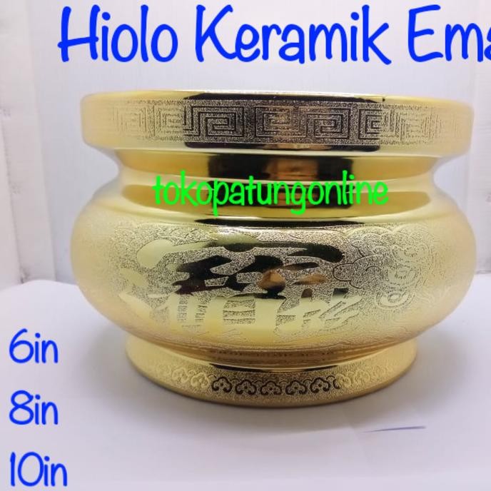 

Ready Hiolo Tempat Hio Keramik Emas 10 in