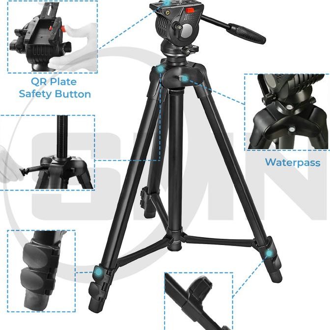 Tripod Video Kamera Profesional Shooting Fluid Head Tripod Ae Bl-3308