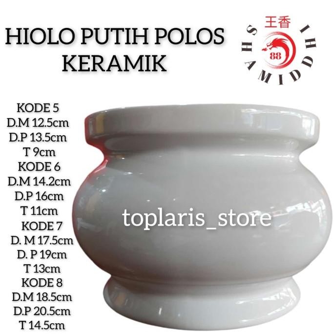 

Ready Hiolo Putih Polos Uk 7in Import Tempat Hio