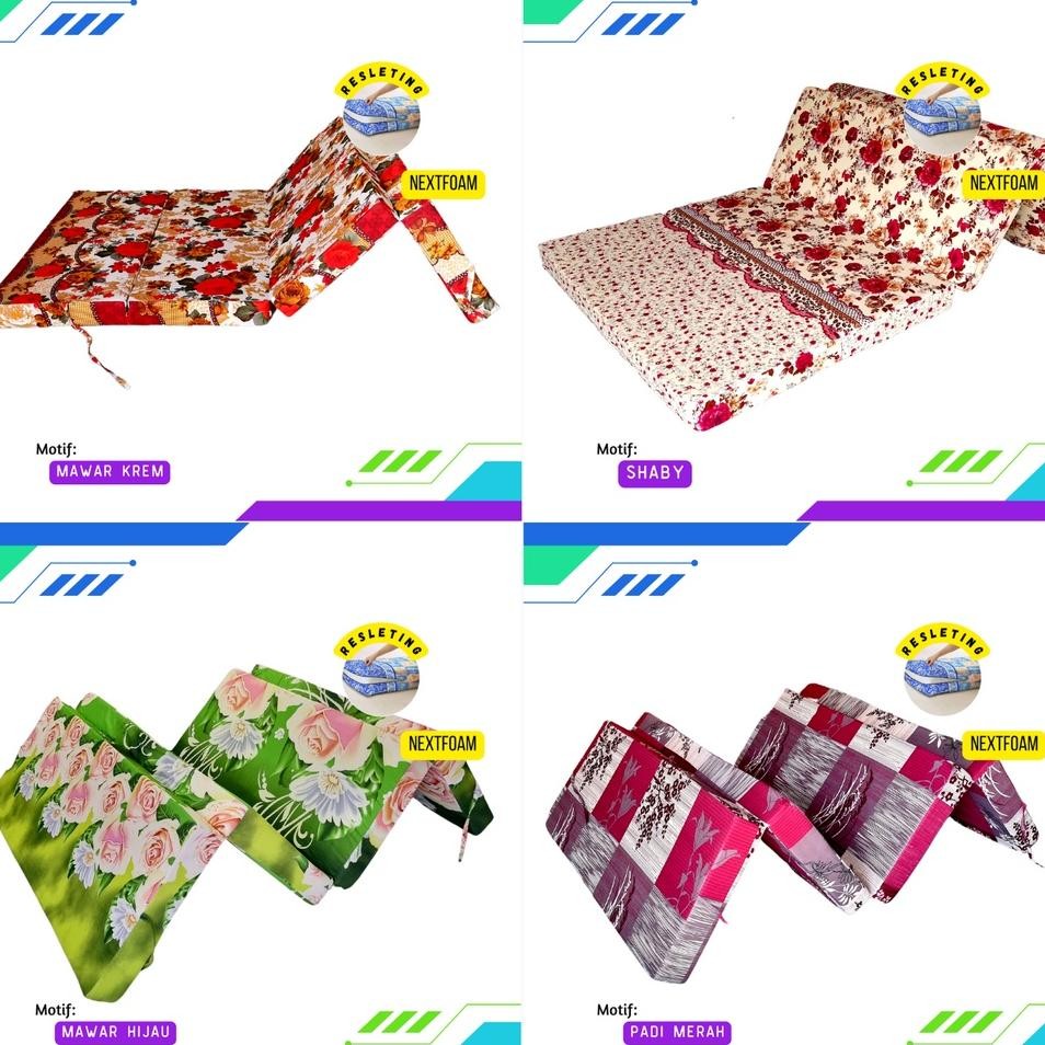 Sarung Kasur Busa Lipat Resleting Tebal 5,10, 15, 20 Cm Ukuran 200X200 200X180 200X160 200X145 200X1