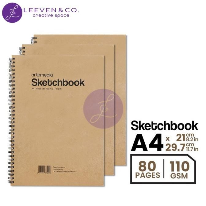 

Sale Artemedia Sketchbook A4 Spiral Wired 110 Gsm Craft Cover