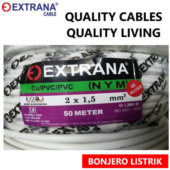 Andal4N Bos= Kabel Serabut Nymhy 2X1.5 Extrana