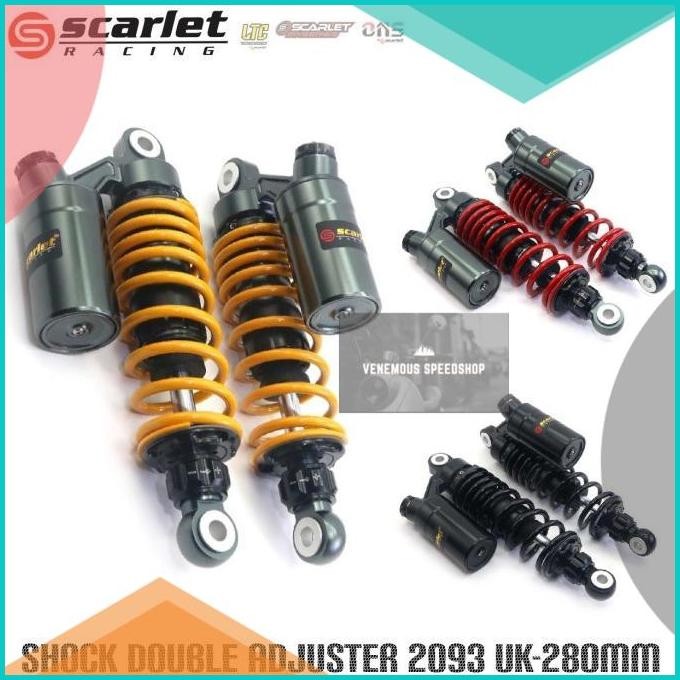 Shock Tabung Belakang Scarlet Racing Double Adjuster 2093 Ukuran 360mm
