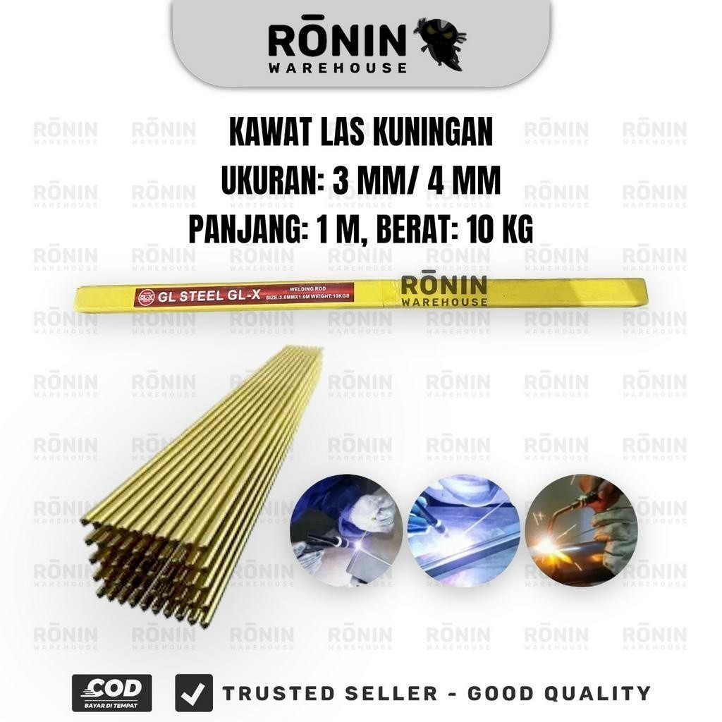 [10 kg]  GLSTEEL GL-X Kawat Las Kuningan 10kg 3 4 mm Panjang 1 meter Welding Rod