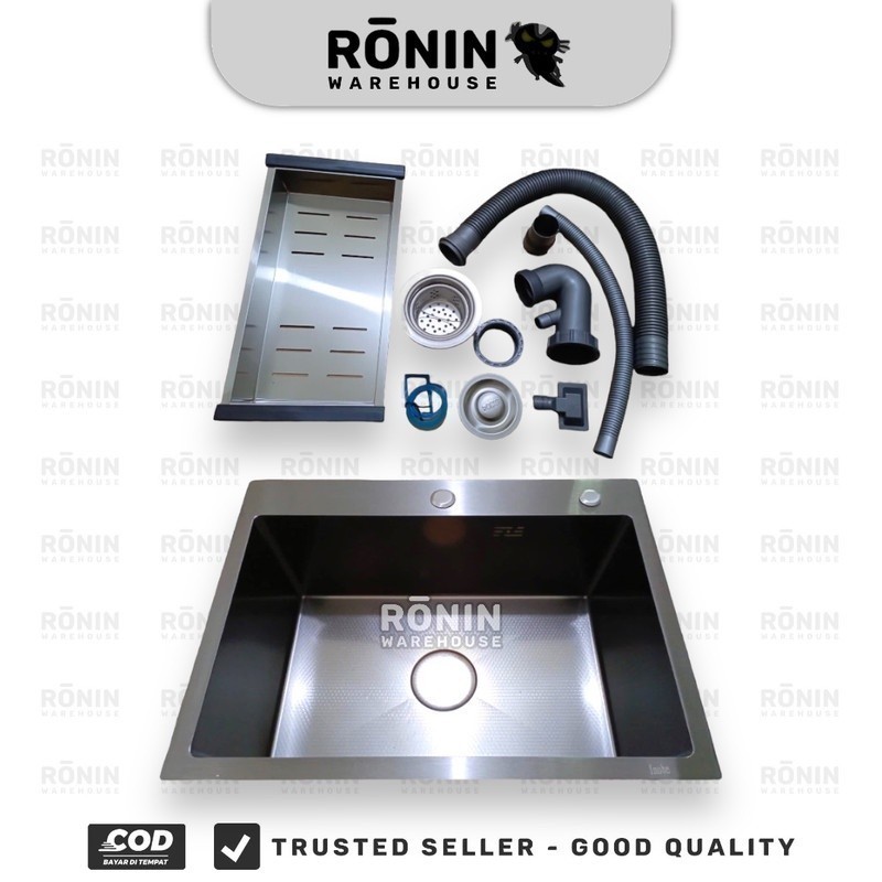INOBE Bak Cuci Piring Wastafel 62x45x22cm anti gores black engkel