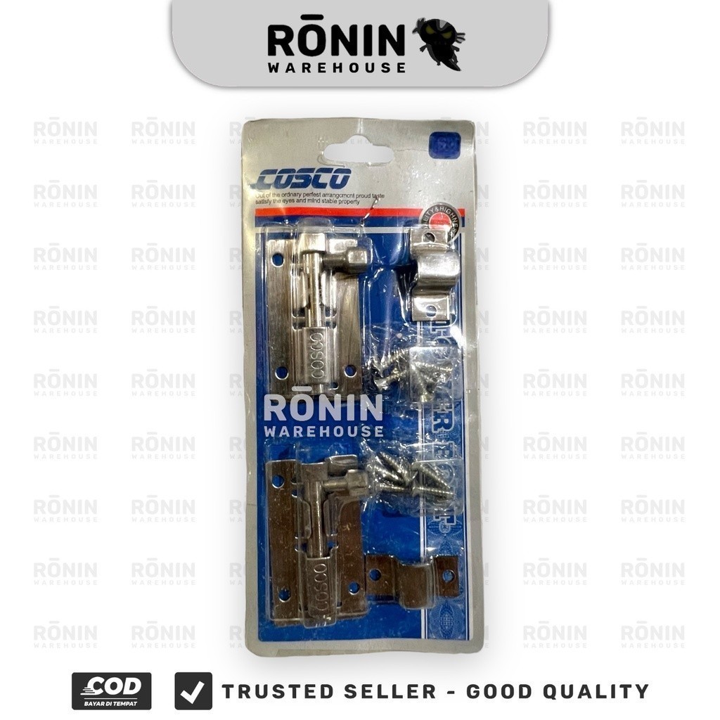 COSCO Grendel Stainless 2 4 " inch Pengunci Selot Kunci Pintu Slot Jendela