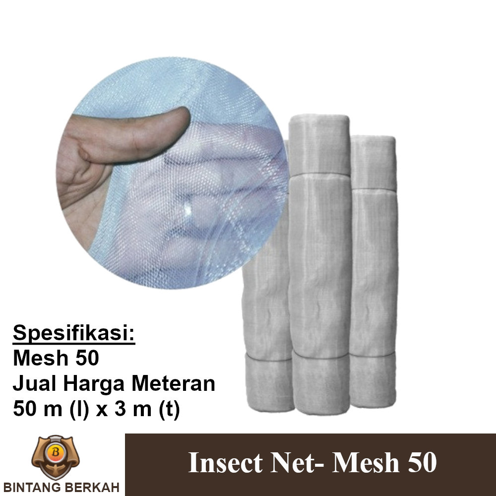 Insect Net Putih Mesh 50 1 Roll Panjang 50 Meter