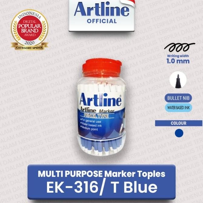 

Sale Artline Spidol Mewarnai Marker Toples Ek-316T Biru