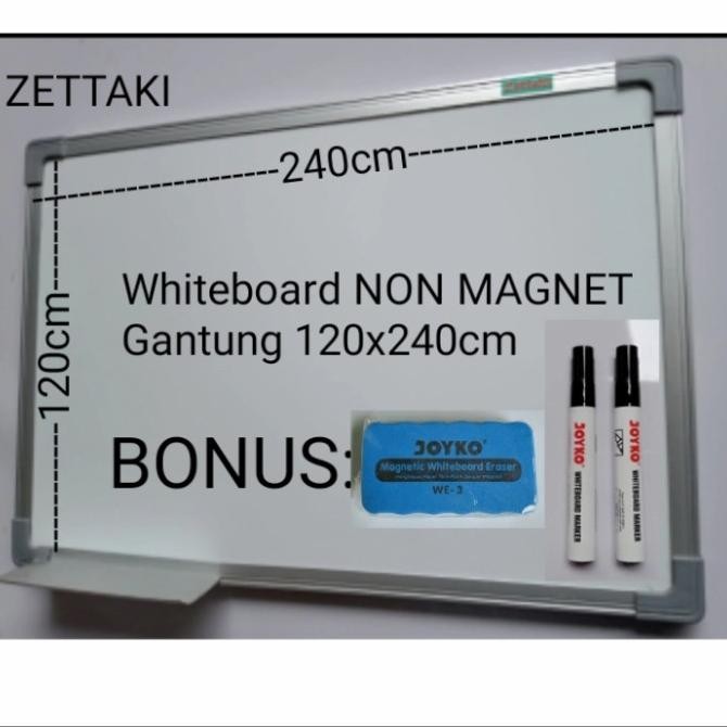 

TERLARIS - Papan Tulis Whiteboard NON MAGNET GANTUNG SINGLE FACE 120x240cm