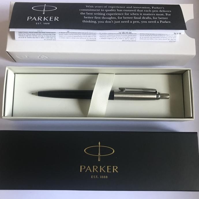 

NEW Pulpen Parker Jotter SPC Ballpoint Black Crome Trim