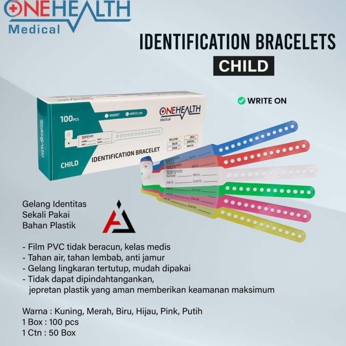 ID Band Gelang Indentitas Pasien Onehealth Box isj 100 Pcs