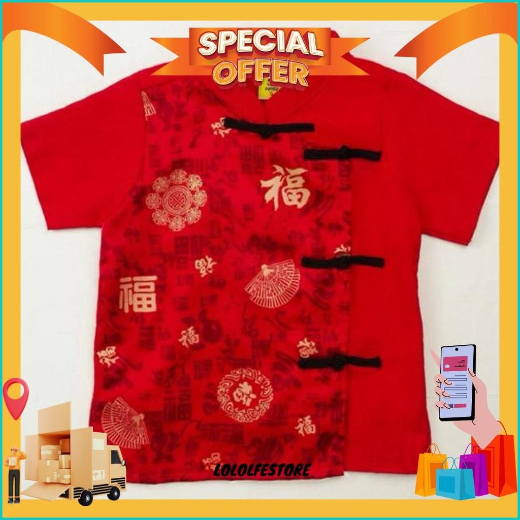 Kemeja Hanfu Modern Sincia Imlek Anak Laki Katun Variasi Satin Premium Murah