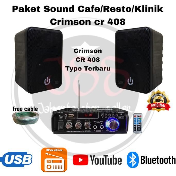 Paket Sound Sistem Cafe/Klinik/Kantor Crimson 4 inch  Original
