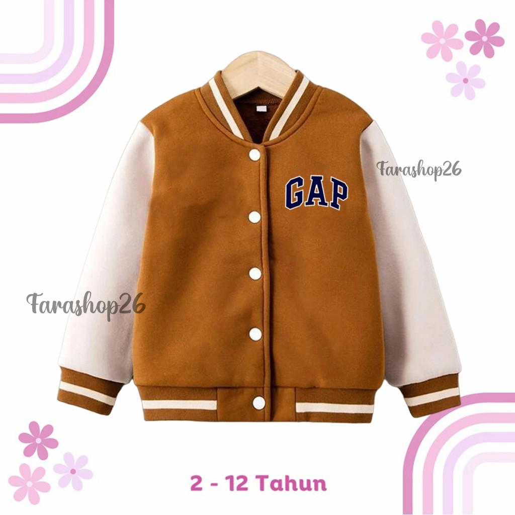 Baju Anak Halus & Tebal Jaket Varsity Anak Laki Laki Perempuan Umur 2 3 4 5 6 7 8 9 10 11 12 Tahun
