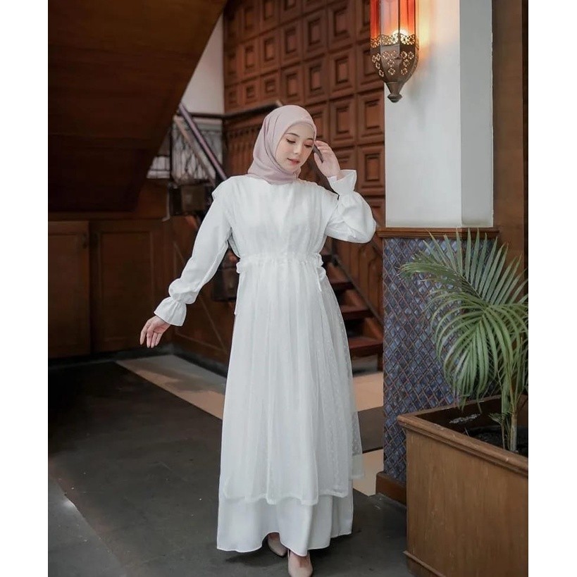 Gamis Lebaran Wanita Terbaru 2025 Baju Pengajian Ibu Pernikahan Set Gamiss Hijab Games2025 Ghames Sy