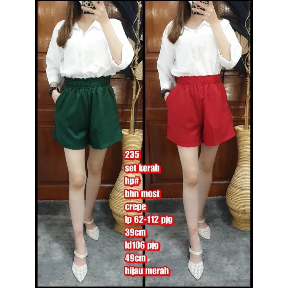 BVF SALE SETELAN WANITA IMLEK Moscrepe Lengan Pendek Kekinian/ Blouse wanita / Fashion korea/ baju n