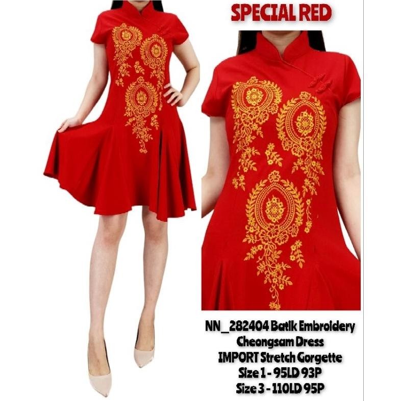 BVF Dress cheongsam wanita bordir ukuran jumbo imlek (big size) (17 MODEL)