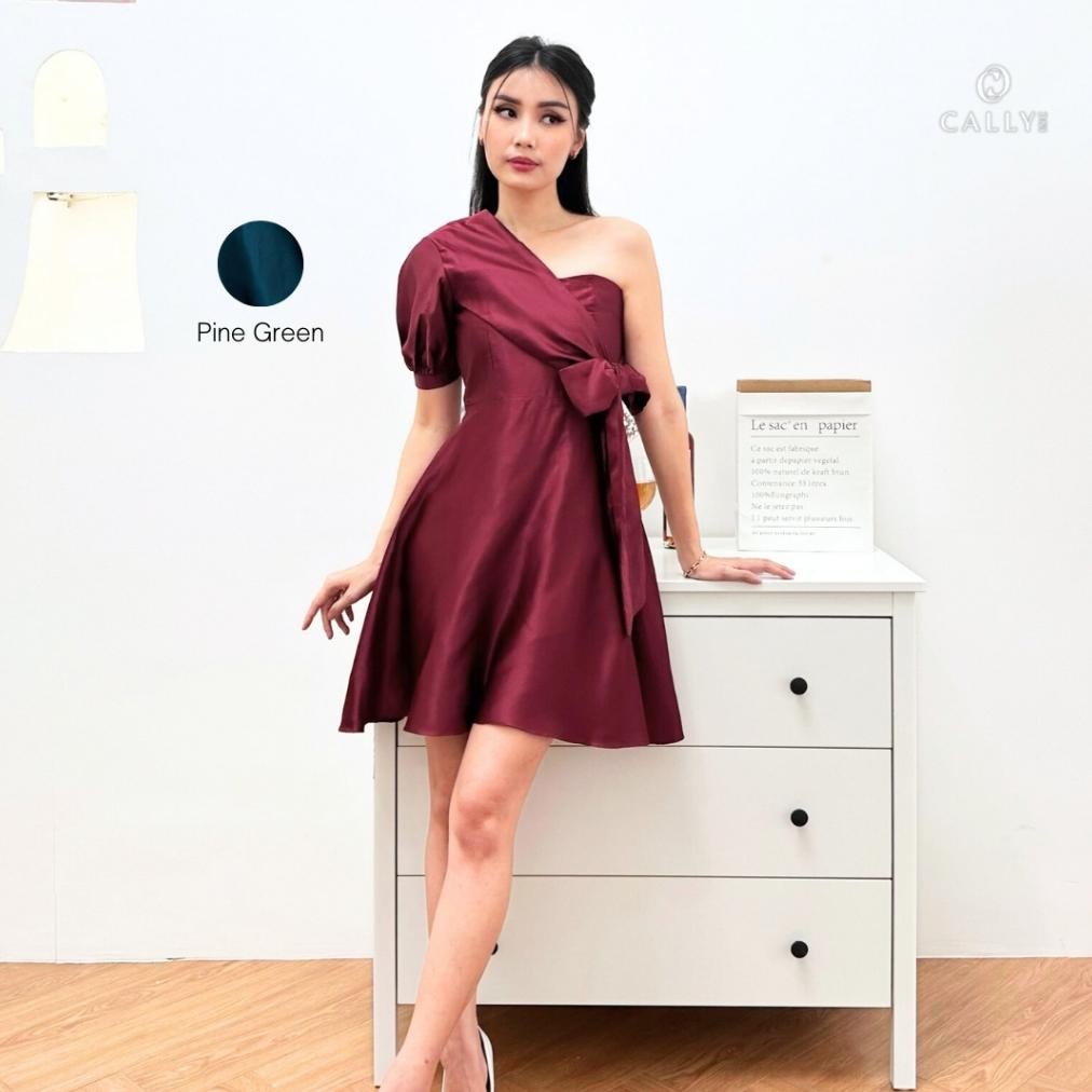 BVF CALLY.INC | Baju Natal Wanita Dress Natal Merah Hijau Dress Lengan Pendek Christmas Dress Red Ga