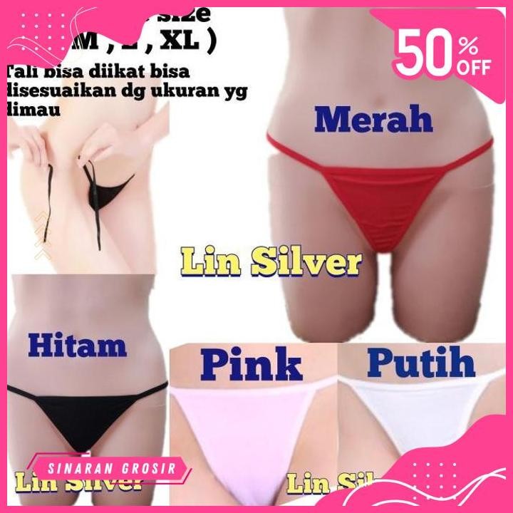 SINAR GROSIR G - STRING WANITA PELENGKAP LINGERIE T PANTS ADJUSTABLE SIZE S M L XL TERLARIS 