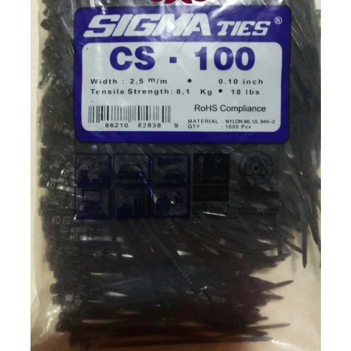 TERBARU Kabel Ties CS-100T Hitam SIGMA