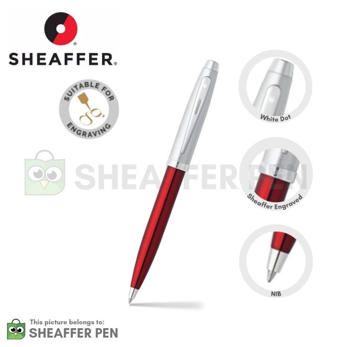 

Sheaffer 100 Translucent Red Barrel Brushed Chrome Ballpoint