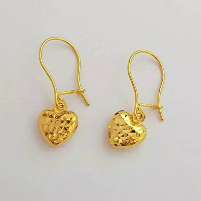 Ready Anting koleksi josean emas asli model hati kadar 700