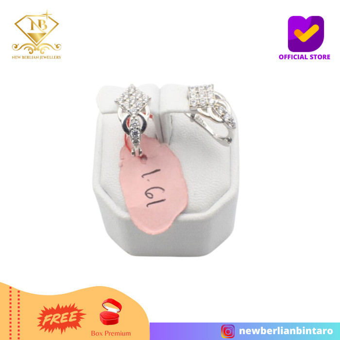 Ready AMM161- anting emas putih perhiasan emas asli wanita 8K 375