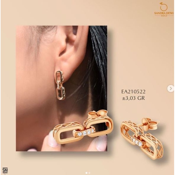 Ready Anting Sandra Dewi Gold Groove Line Collection EA210522