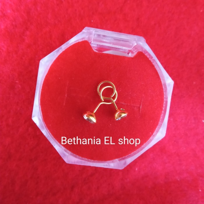 Ready Anting Bayi/Anak- Anting Toge Mata Satu A4 - Emas 70 persen - Asli