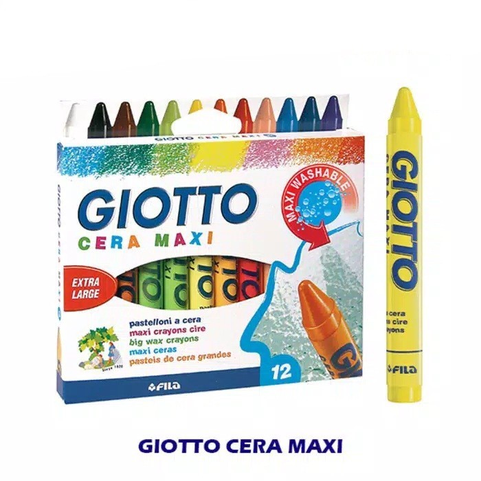 

TERBARU Giotto Washable Jumbo wax Crayon 12 Krayon Lilin BISA GRAB!