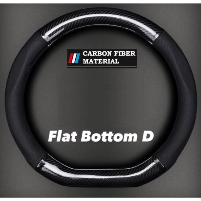 Cover Sarung Stir Setir D Shape Rata Bawah Flat Carbon Kulit Premium Mobil Suzuki Baleno All New Ert
