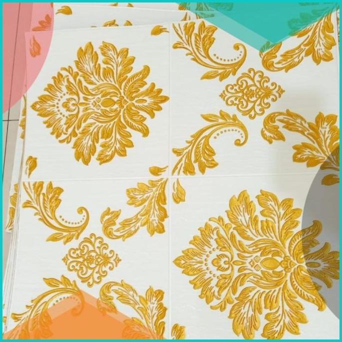 Wallpaper 3D FOAM Wallpaper Dinding Motif Foam Batik Bunga 11OKTZ4 acc