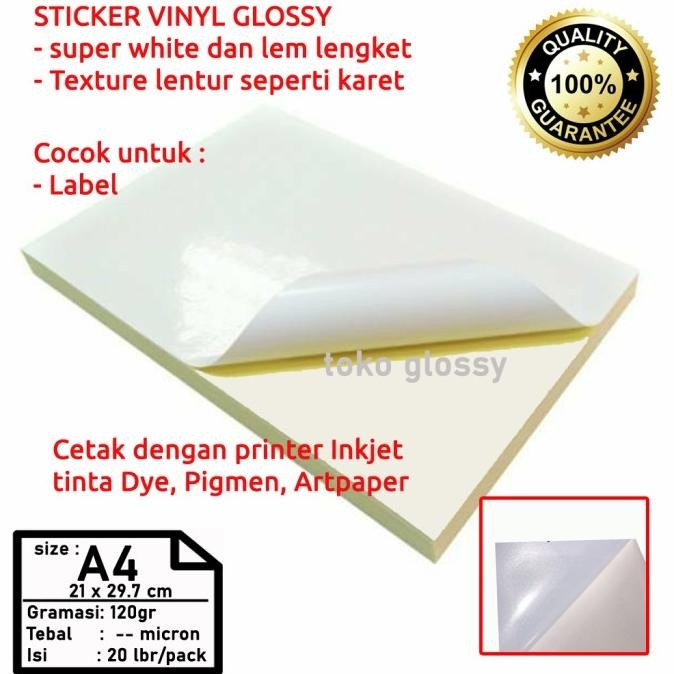 

Sale Sticker Vinyl Glossy A4 (Pvc Vinil)