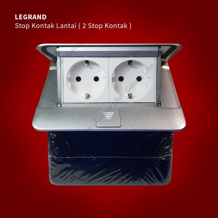 Jual Stop Kontak Lantai ( Stop Kontak + Stop Kontak ) Legrand Silver