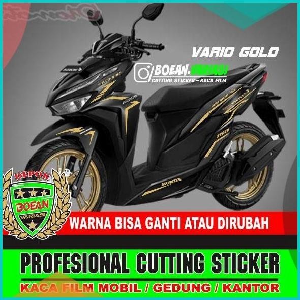 Cutting Sticker VARIO 150 NEW HITAM GOLD MERAH PUTIH ORANGE 07D35Z4 sa