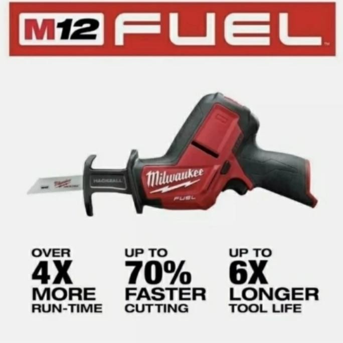 Milwaukee 2520-20 M12 FUEL HACKZALL Reciprocating Saw - Gergaji Cordless Merah