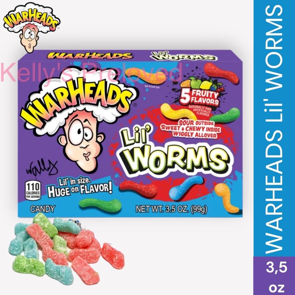 

Lm - WARHEADS LIL' WORMS 3,5 oz | SOUR CHEWY CANDY 99 gr | PERMEN WARHEAD USA