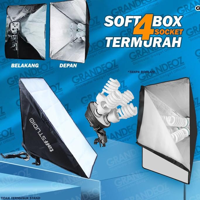 Softbox 50x70cm Fotografi Studio Lighting E27 Youtuber 4 Lampu Bholam