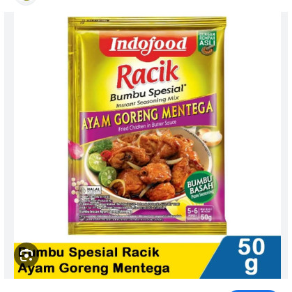 

Bumbu Indofood Racik Ayam Goreng Mentega Original 100%