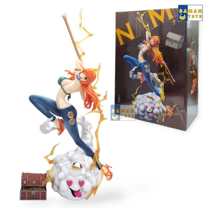 Action Figure Nami One Piece Zeus Thunderbolt Anime Pajangan