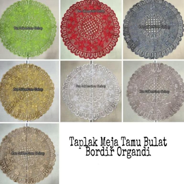 Taplak Meja Tamu Bulat Bordir Taplak Meja Hias Modern Taplak Shabby Sudut
