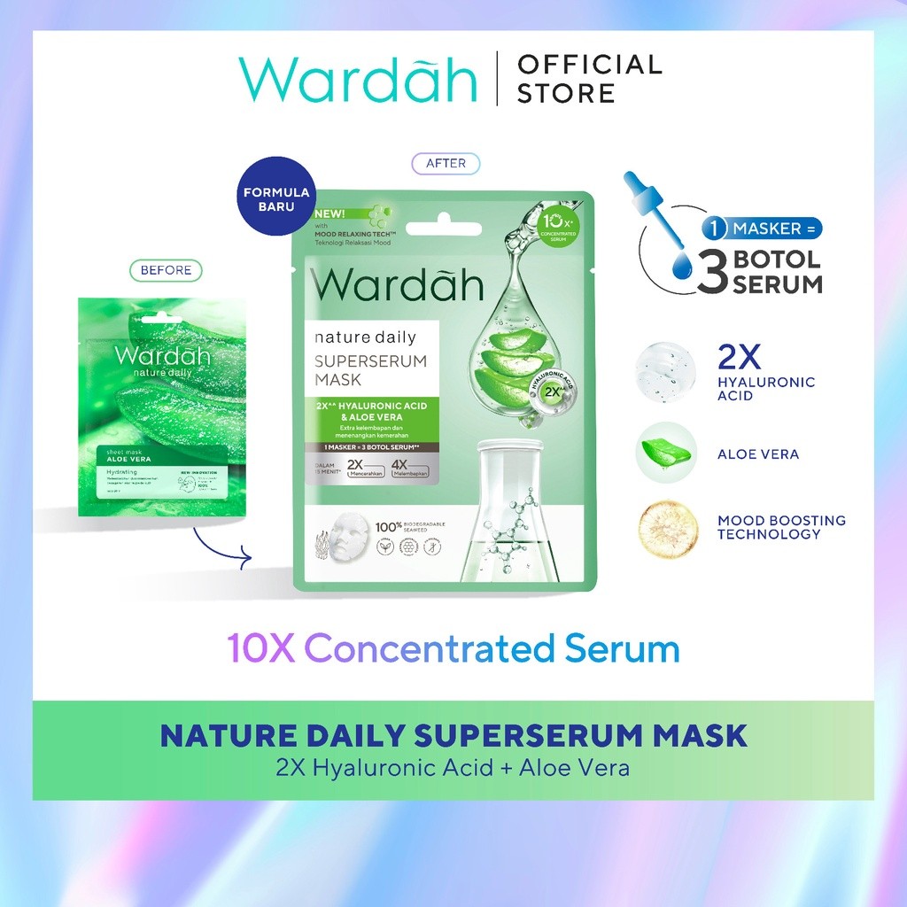 WARDAH NATURE DAILY SHEET MASK SUPER SERUM ALOE VERA 20 ML