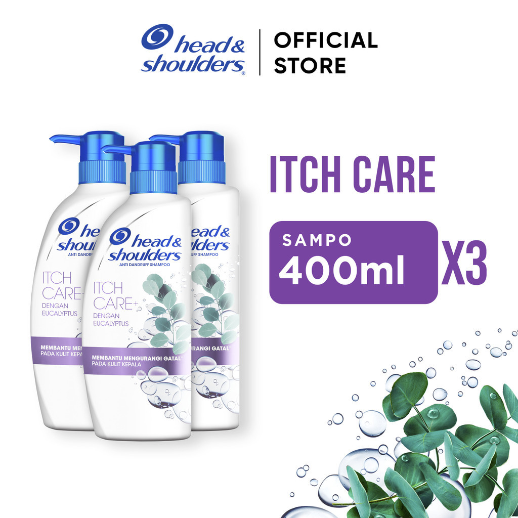 Head & Shoulders Sampo Anti Ketombe dan Gatal Itch Care Perawatan Rambut Zpt 400Ml X3