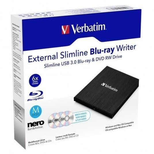 Asli Verbatim External Slimline Blu-ray Writer usb 3.0 blu-ray&DVD RW Drive