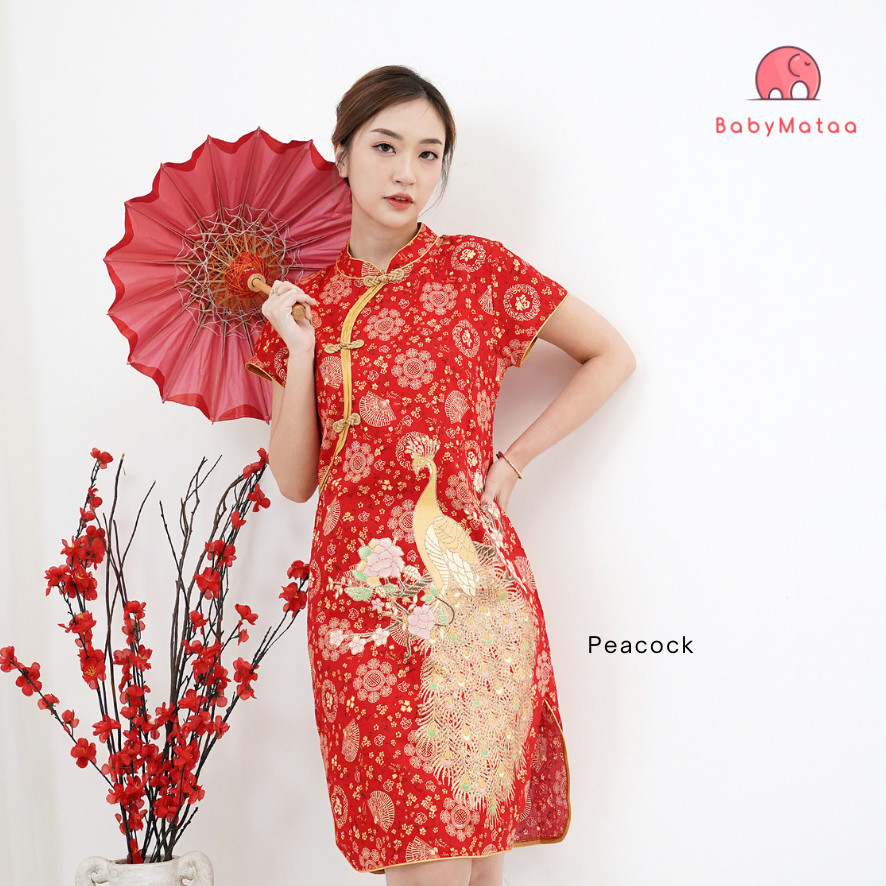 Dress Cheongsam Gaya Baru Chongsam Deres Sangjit Dres Ceongsam Kekinian Dress Imlek 2025 Sress Impor