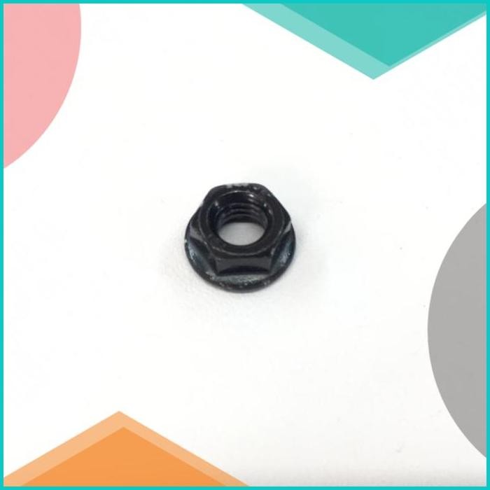 Mur Flange/Topi - Flange Nut m6/6mm kunci 10 Hitam/black zink 07D35Z4